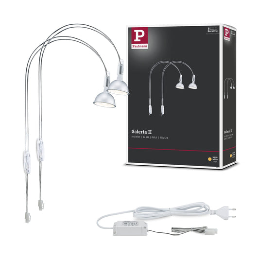 Paulmann 99908 Galeria Mirror luminaire LED Mirror Lamps II Bathroom Lamps Chrome Mirror Lighting incl. lamp 2x4W GU5.3