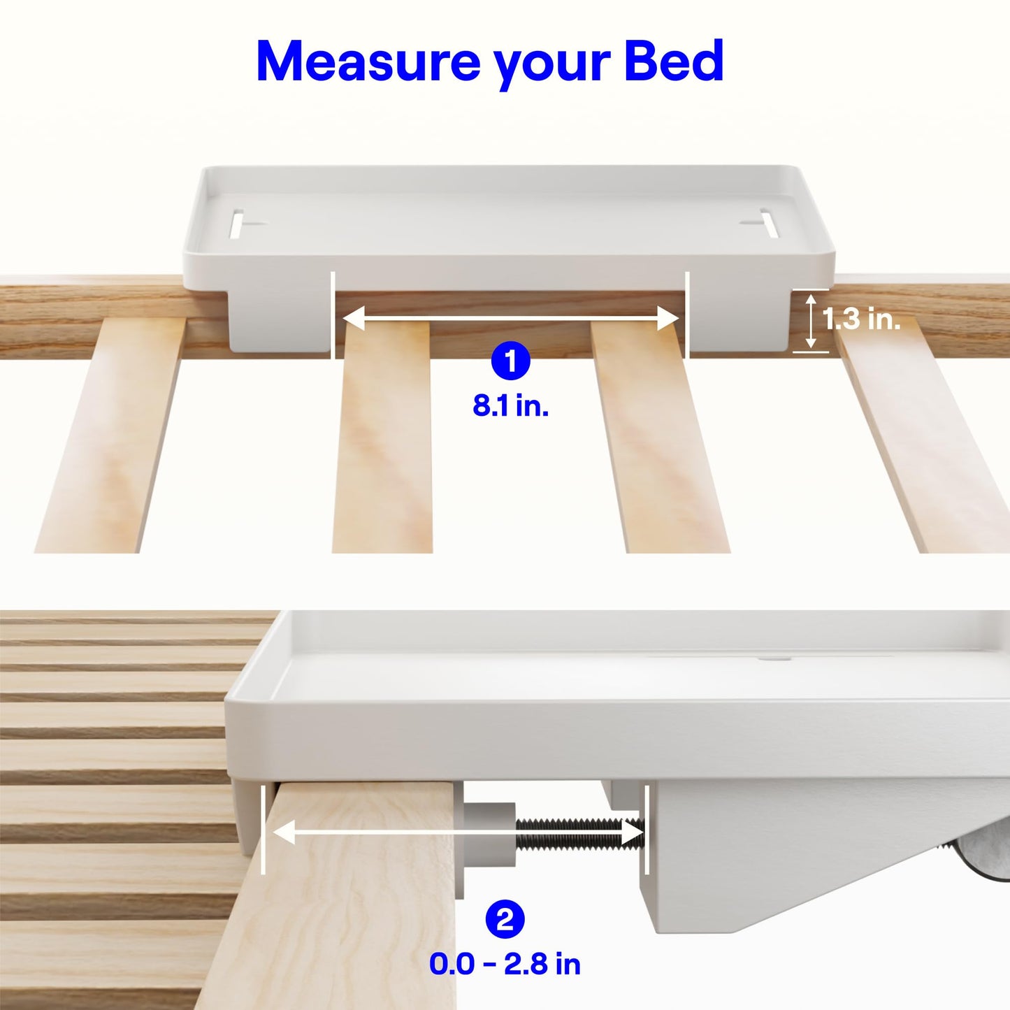 BedShelfie Bedside Shelf, Bunk Bed & Top Bunk, College Dorm Room Essentials, Clip On Nightstand, Bed Side Table Tray Organizer, Room Decor