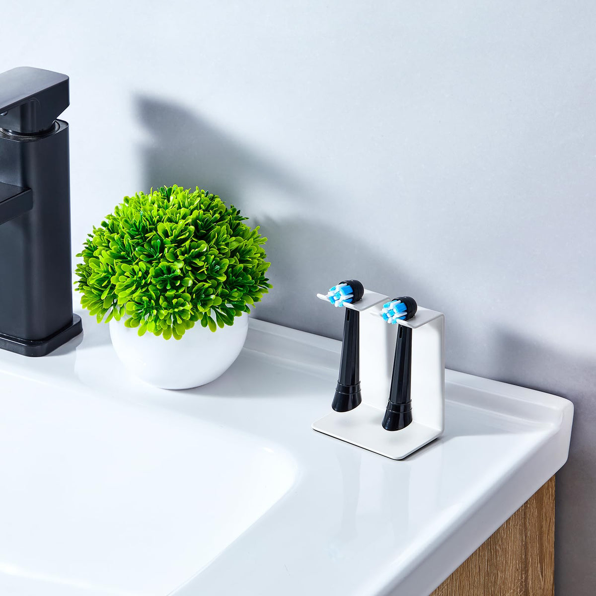 WAYASI Electric Toothbrush Holder Wall Mounted or Desktop, Electric Toothbrush Head Holder, Brush Head Holder for Bathroom White, Small