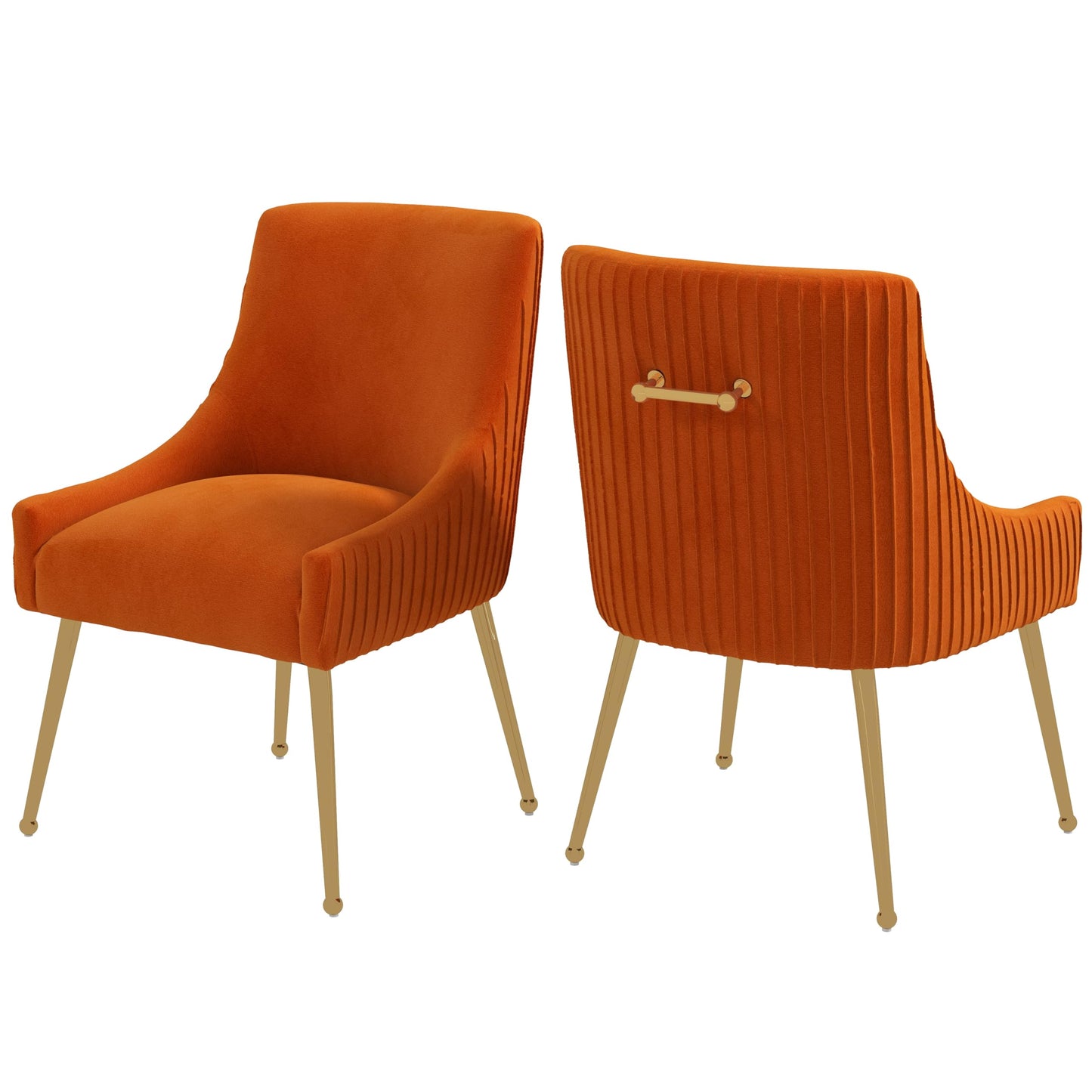 SEYNAR Dining Chairs, Accent Chairs Set of 2, Modern Upholstered Kitchen Chair with Gold Legs