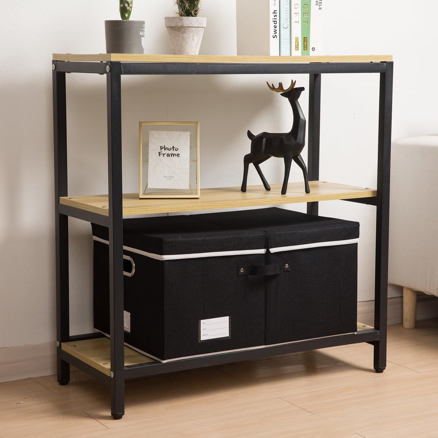 Prandom Storage Boxes with Lids Large,Collapsible Linen Fabric Storage Box,Decorative Bins,Really Useful Box,Clothing
