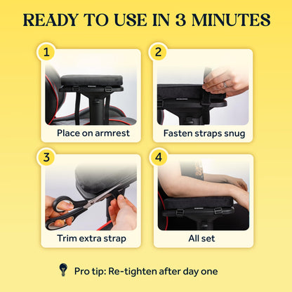 WESTERN COMFORT Thick Office Chair Arm Pads - Office Chair Arm Covers - Armrest Pillow Flat