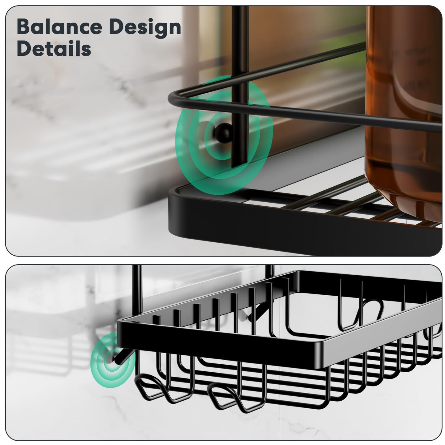 Adurei Shower Caddy 3 Pack with Soap Holder No Drill Wall Mounted 304 Stainless Steel Durable Large Capacity Adhesive Shower Rack Organiser Quick Dry