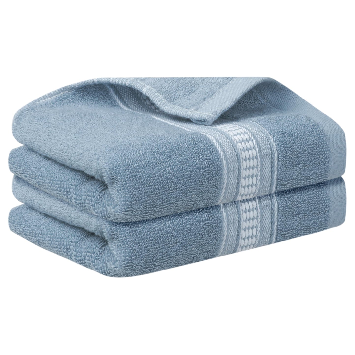HMETOL 2 Pack Plaid Pattern Comfort and Absorbent Hand Towel Set