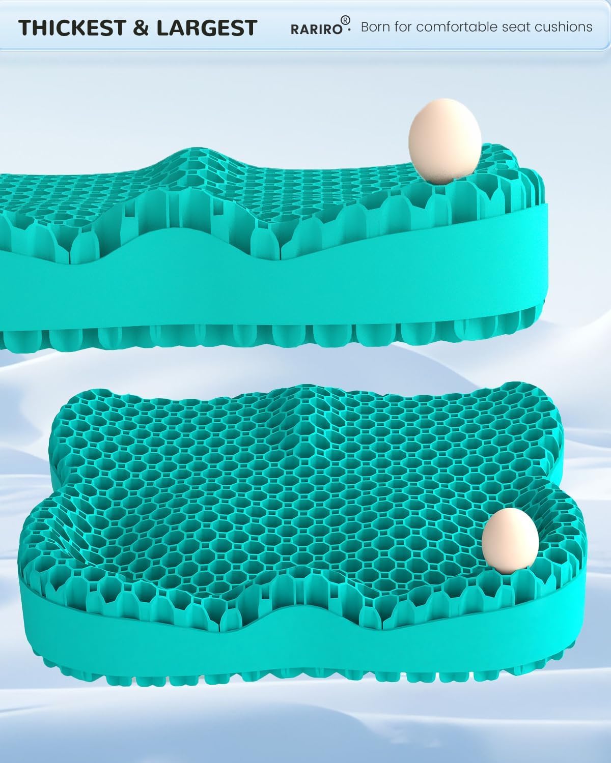 Extra19.7" Honeycomb Gel Seat Cushion, Pressure Relief for Long Sitting