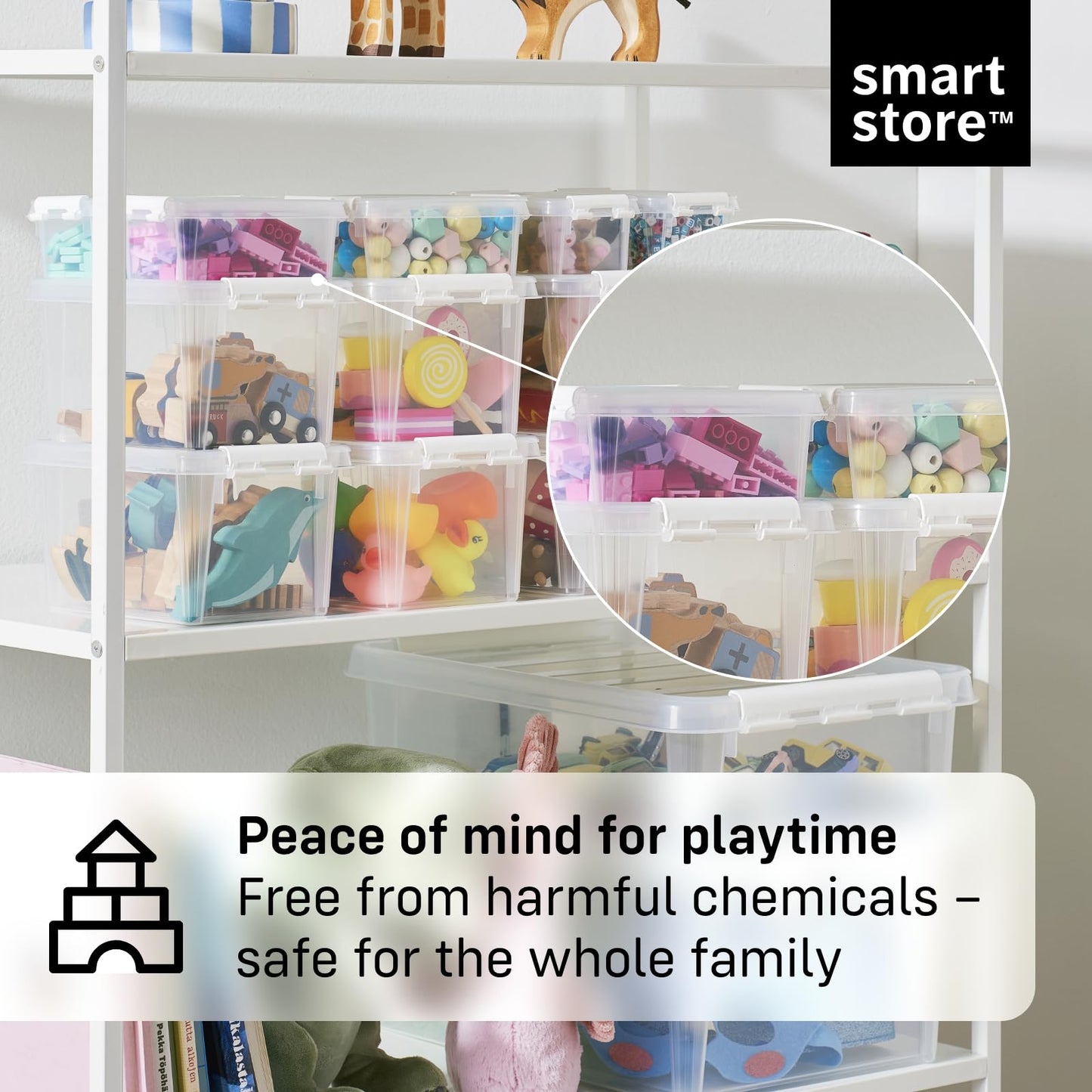 SmartStore - 10x Small Plastic Storage Box with Lid 0.3L (15x9x6cm) |Storage Drawers|Food-Safe Material| Tiny Organisation|BPA-Free|Durable Mini