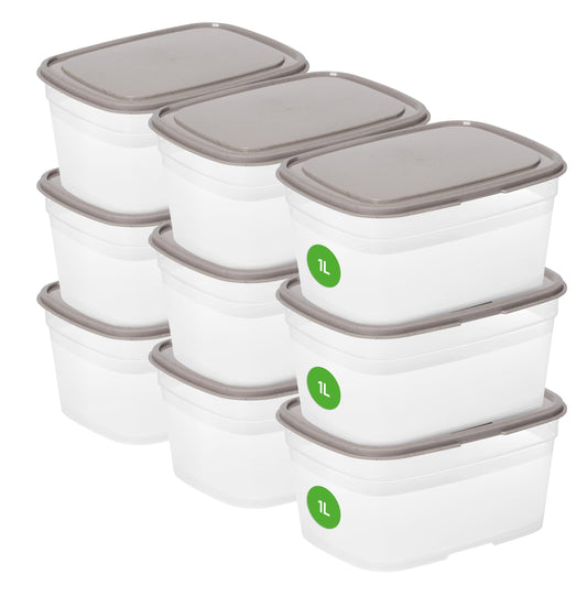 SmartStore Leakproof Food Storage Container 1L - Set of 9 | Dishwasher, Fridge, Microwave Safe | Lunch Box Meal Prep | Food Approved, BPA Free