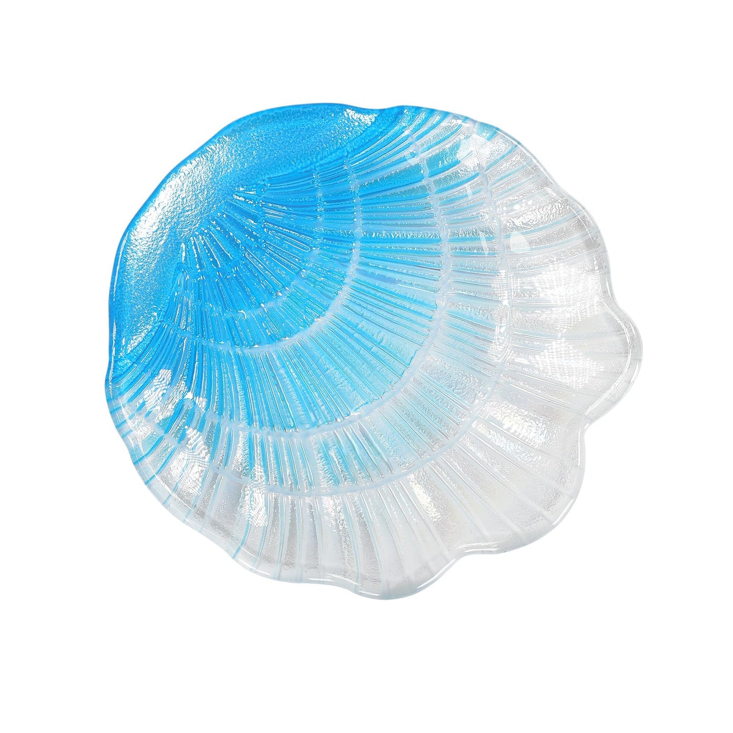 PATIKIL Sea Shell Jewelry Tray, Glass Trinket Dish Ring Earrings Necklaces Bracelet Holder Cute Jewelry Tray Plate Bowl for Ocean Coastal Home Decor