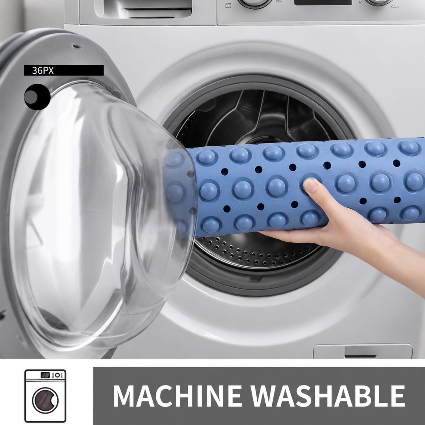 Venuso Shower Mat Non Slip Anti Mould, 120 * 80 cm Non Slip Bath Mat with Foot Massage Area