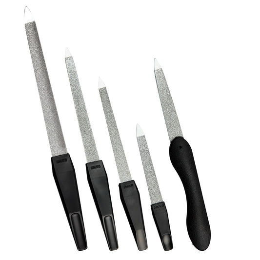 SONNENSCHEIN by Hans Kniebes Set of 5 Sapphire Nail Files Coarse/Fine for Manicure and Pedicure, Black
