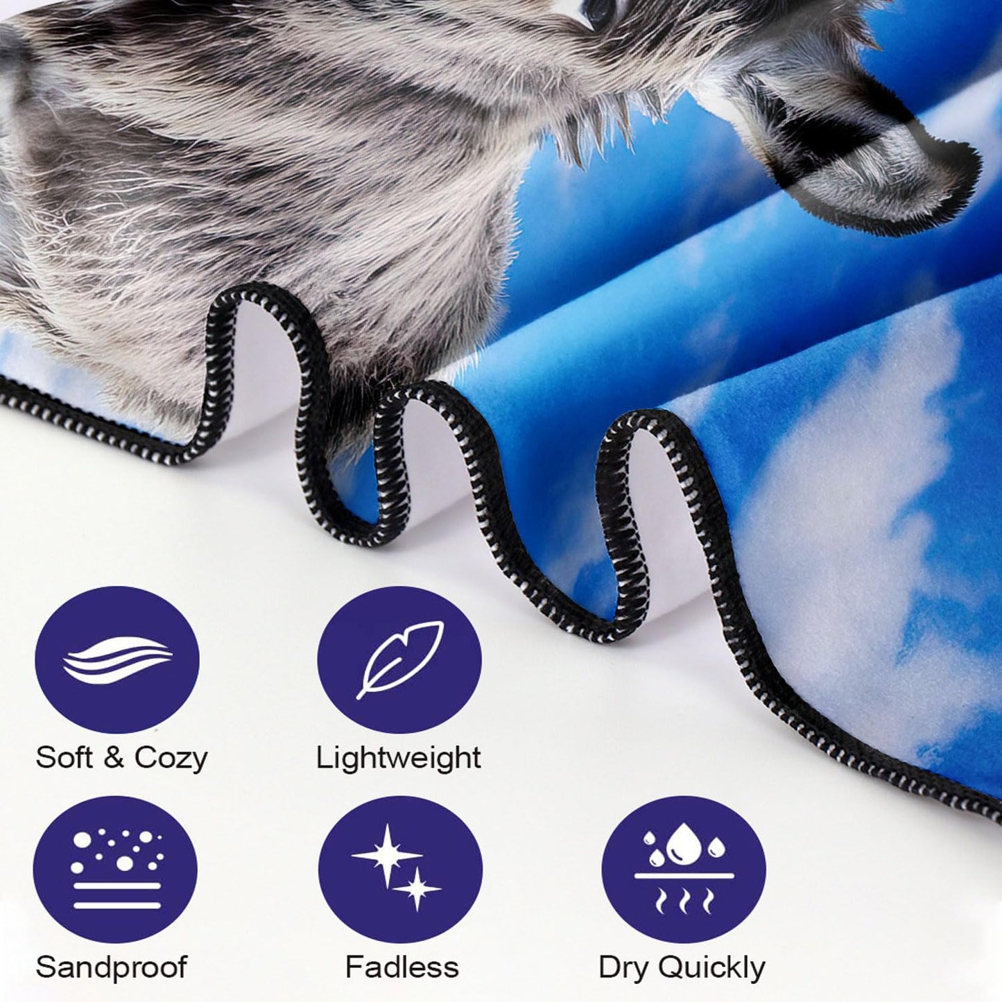 YISUMEI Donkey Beach Towels for Adults Extra Large 180 x 90 cm, Microfibre Quick Dry Towel for Travel Swimming Camping Sports