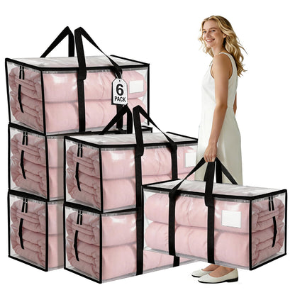 NCEDNㅤ Large Moving Boxes and Storage Bags - 6 Pack 92L Heavy Duty Extra Large Moving Bags with Reinforced Bottom