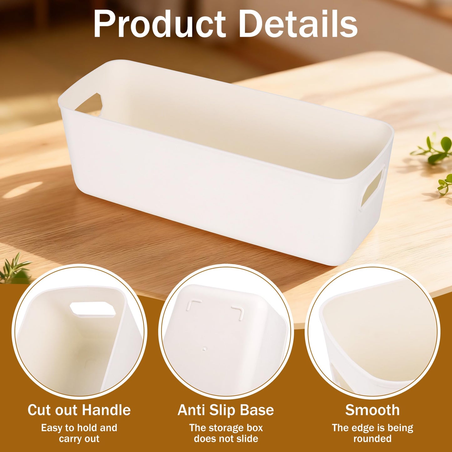 Starvortex 10 Pcs Plastic Storage Boxes, 10.2 x 3.5 x 3.3in Storage Baskets