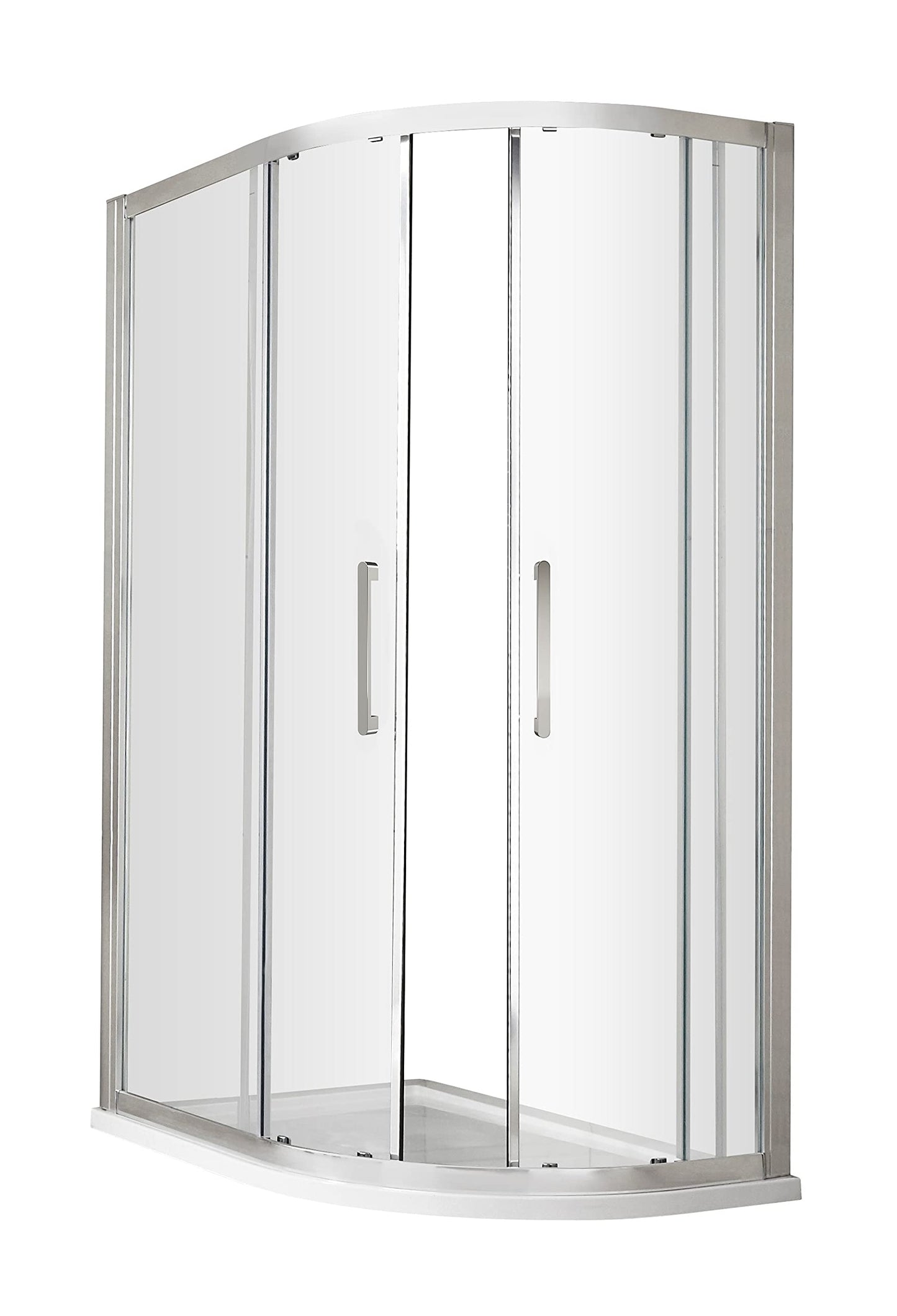 Hudson Reed M1290QH4 Apex Modern Bathroom EasyFit Offset Quadrant Shower Enclosure with 8mm Toughened Safety Glass and Round Handles, 1200mm x 900mm