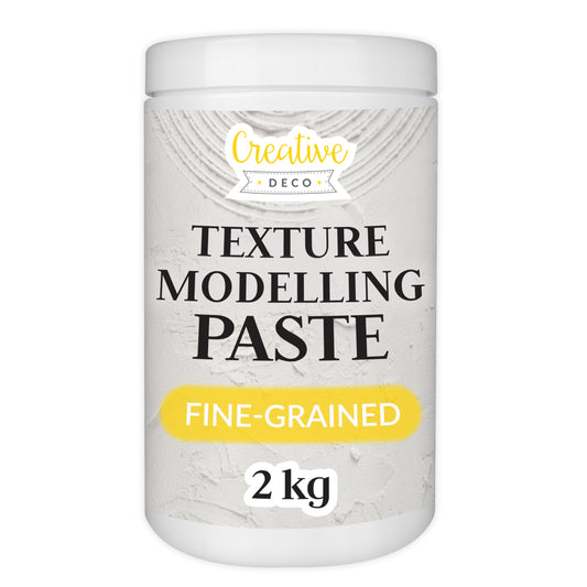 Creative Deco Structural Paste Fine Grain 2 kg | White Filler for Acrylic Painting | Fine Paste for Art Projects, Acrylic Paint, DIY, 3D Effects,