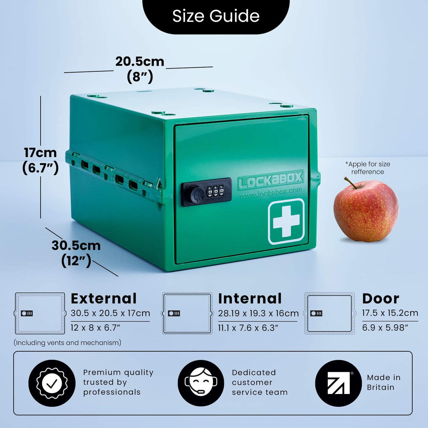 Lockabox One™ | Premium Lockable Medicine Box (10L) | Lightweight & Hygienic Medicine Lock Box | Made In Britain | External Size 31 x 21 x 17 cm