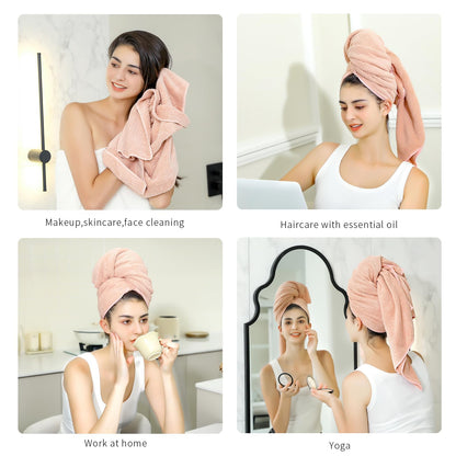 Laojbaba Microfiber Hair Towel Quick Dry Hair Drying Towel Blue 20x40 inches