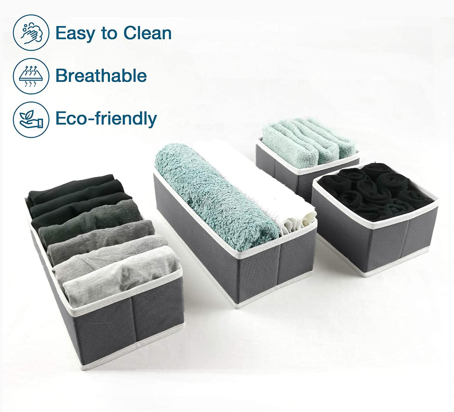12 pcs Drawer Organisers Divider UK Large Drawer Dividers Clothes Drawer Organisers Wardrobe Storage Organiser Underwear Draw Organizer Clothes Draw