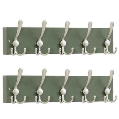 SKOLOO Creations Forest Green Solid Wood Wall Mounted Coat Rack, 5 Hooks, 16-7/8" Long - Kitchen, Mudroom, Entryway, Bathroom