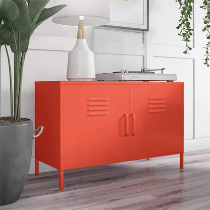 DHP Novogratz Cache 2 Door Metal Locker Accent Cabinet – Lockable Freestanding Metal Storage Sideboard Cupboard with Adjustable Shelves