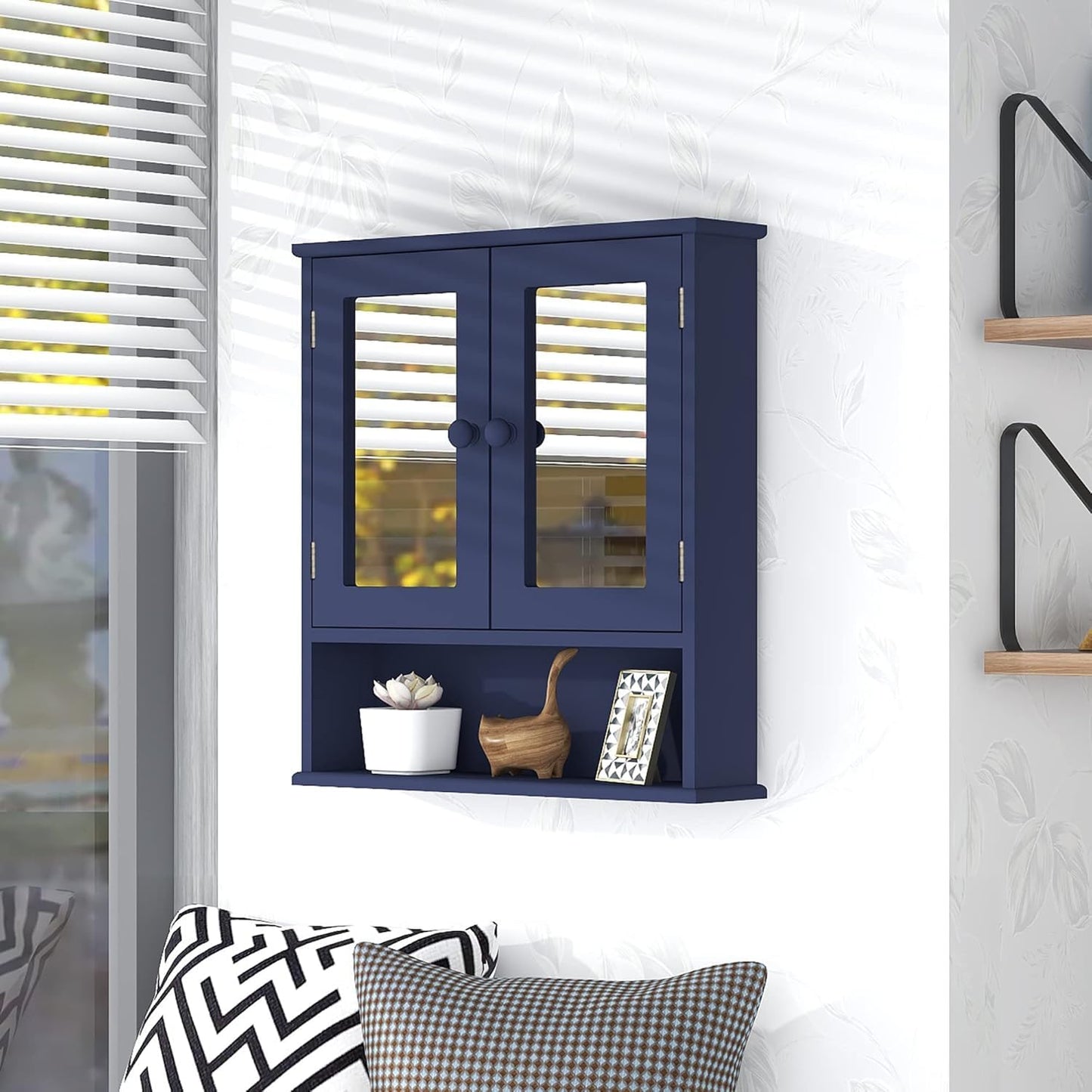 UYIHOME Mirror Cabinet, Bathroom Cabinet, Mirror Cabinet, Bathroom Cabinet, Hanging Wall Cabinet, Bathroom