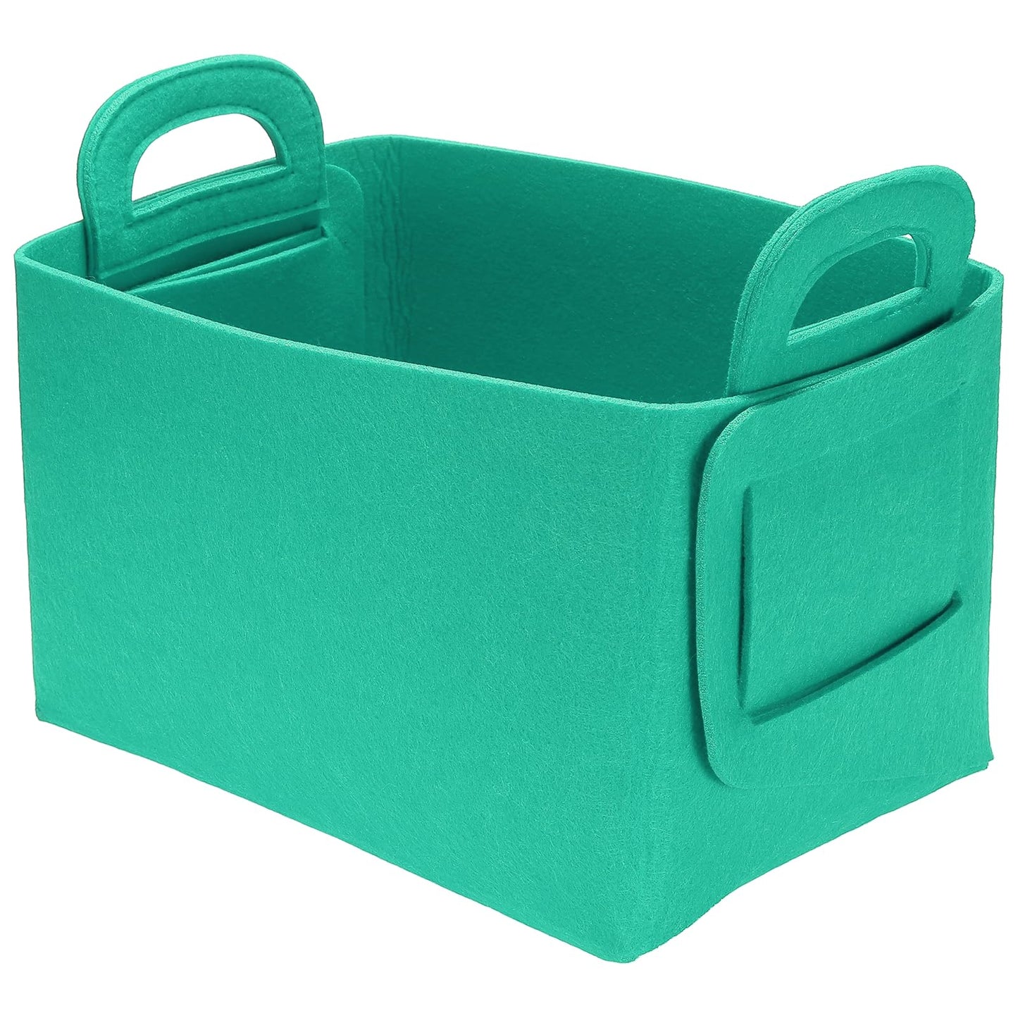 sourcing map Felt Storage Bin, 28 x 18 x 15cm Foldable Organizer Basket with Handles