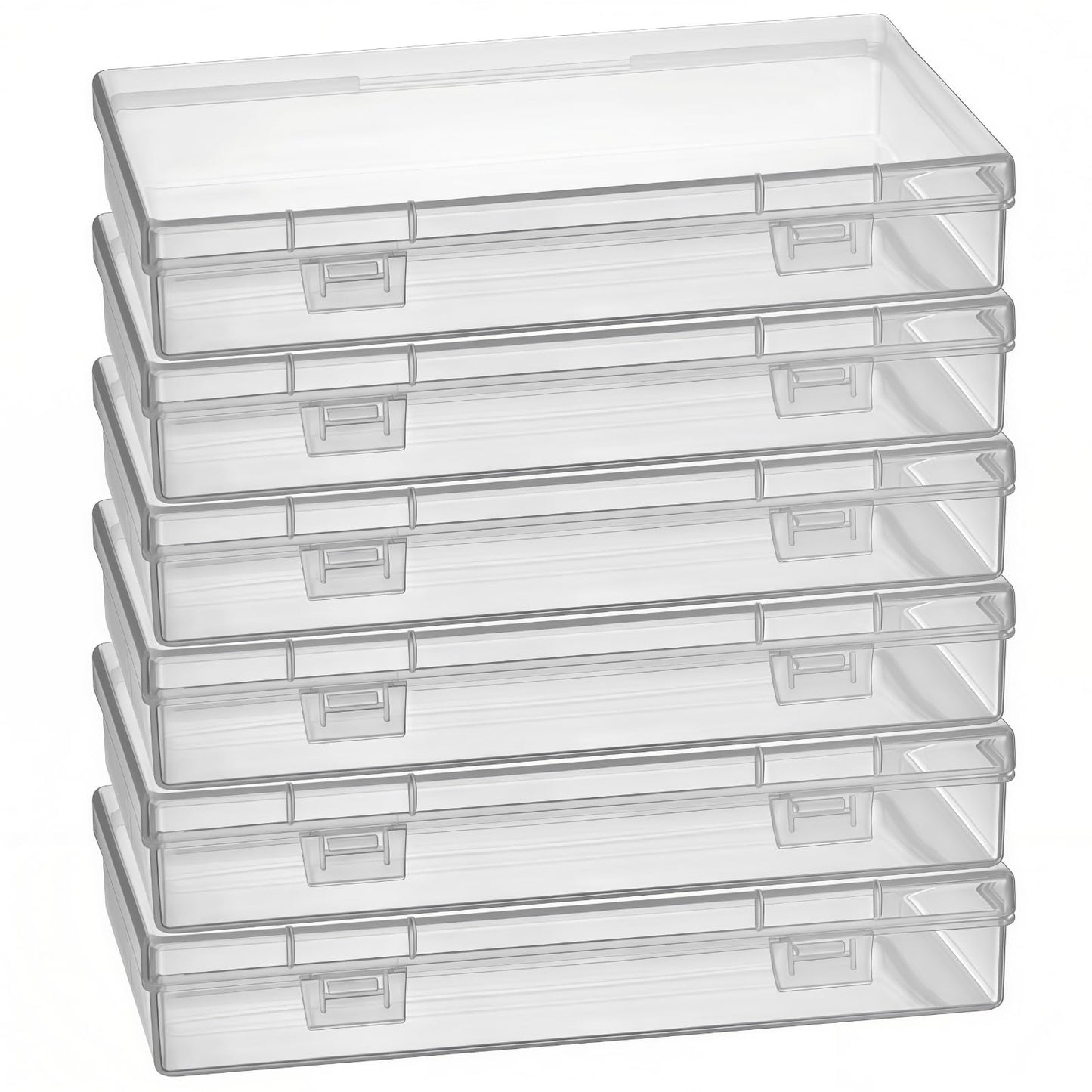 Goodma 6 Pieces Rectangular Empty Mini Clear Plastic Organizer Box