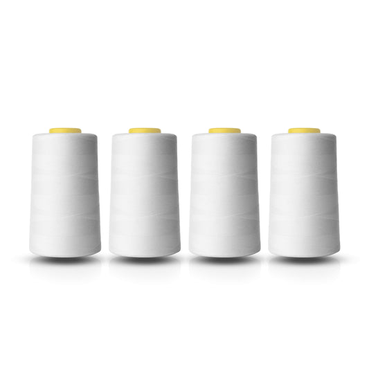 Realm Overlocking Sewing Machine Polyester Thread x Four 5000 Yards Cones White Black Natural Navy Red (Natural)