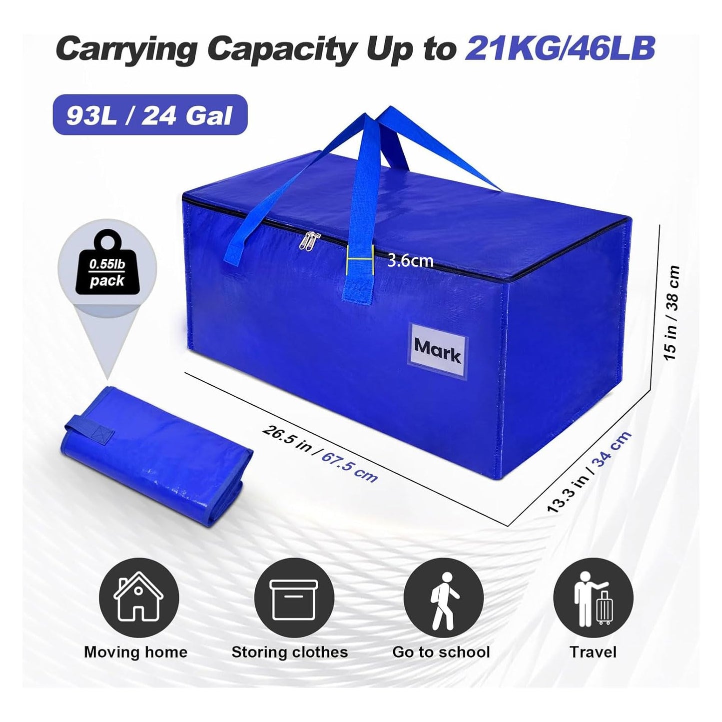 ZFWDSY Moving Boxes 8 Pack,Clothes Storage Large Moving Bags