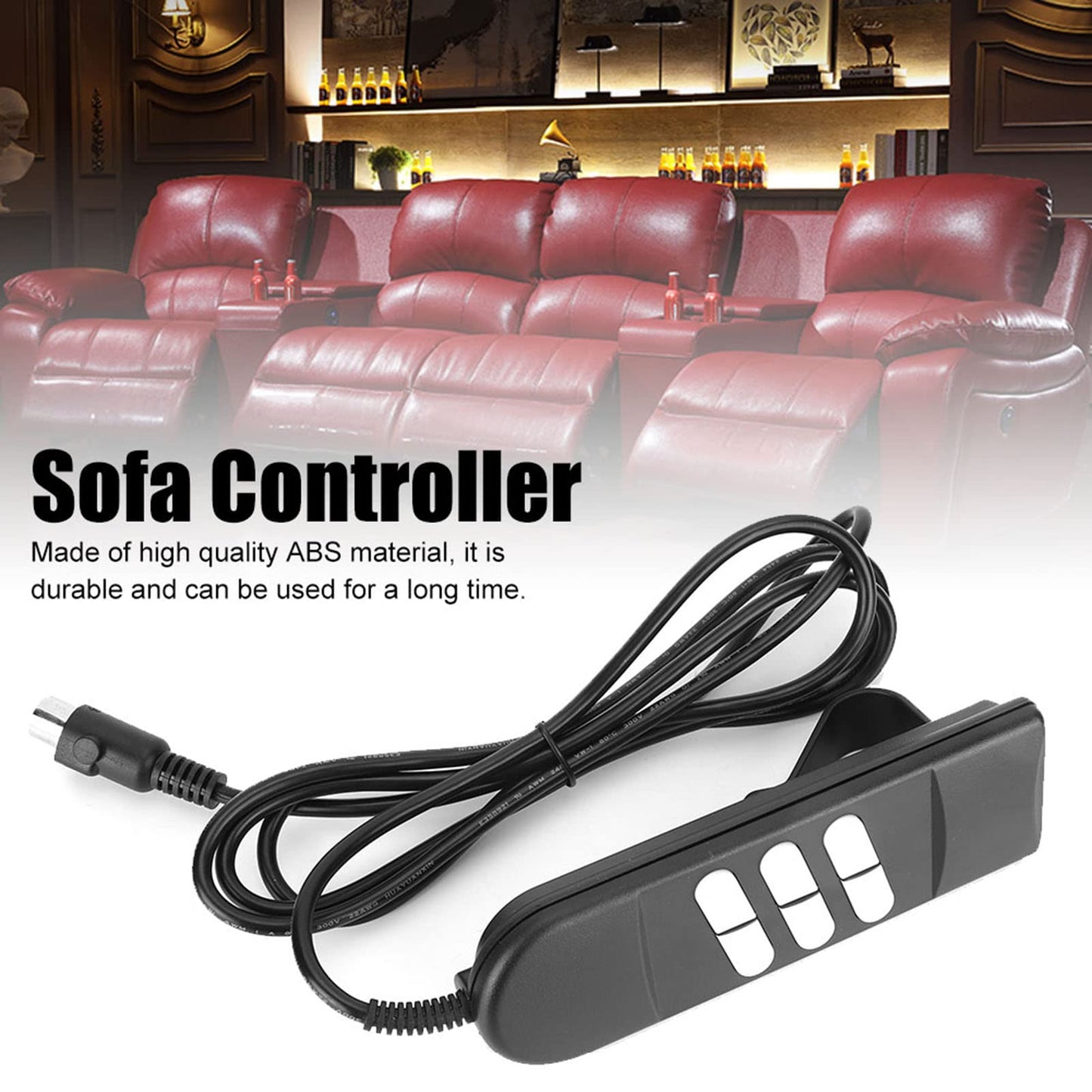 BSTCAR Armchair Chair Remote Control Butt 26×15×6 6-Button Sofa Control Lift Chair Hand Control for Household Appliances 5-Pin Male