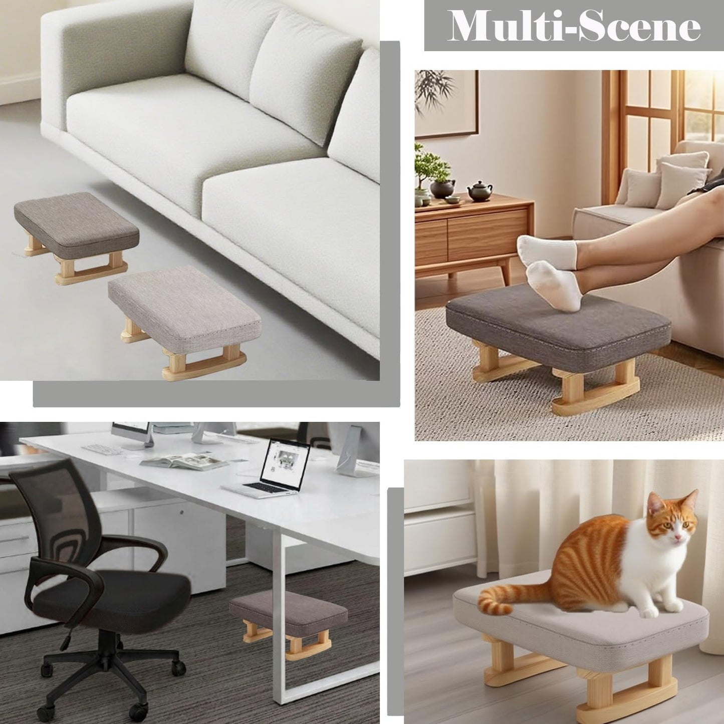 Stowetry Foot Stool, Pouffe Footstool with Removable Cover