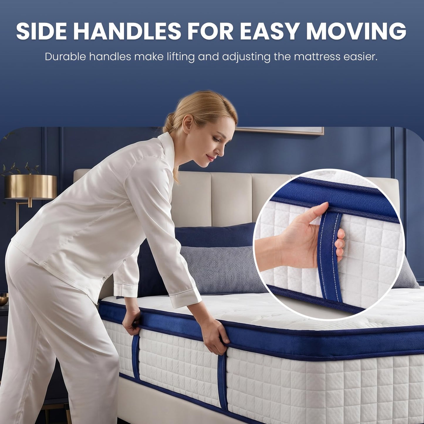 L'AGRATY Small Double Mattress, Hybrid Memory Foam Mattress 7 Zone Orthopedic Pocket Sprung,Pressure Relief Motion Isolation Medium Firm 120x190x22cm
