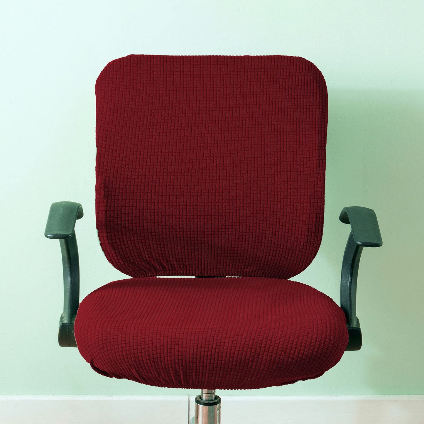 Fenteer Stretch Office Covers Seat Cover Slipcover Desk Seat Cushion Protectors for Computer, Wine Red
