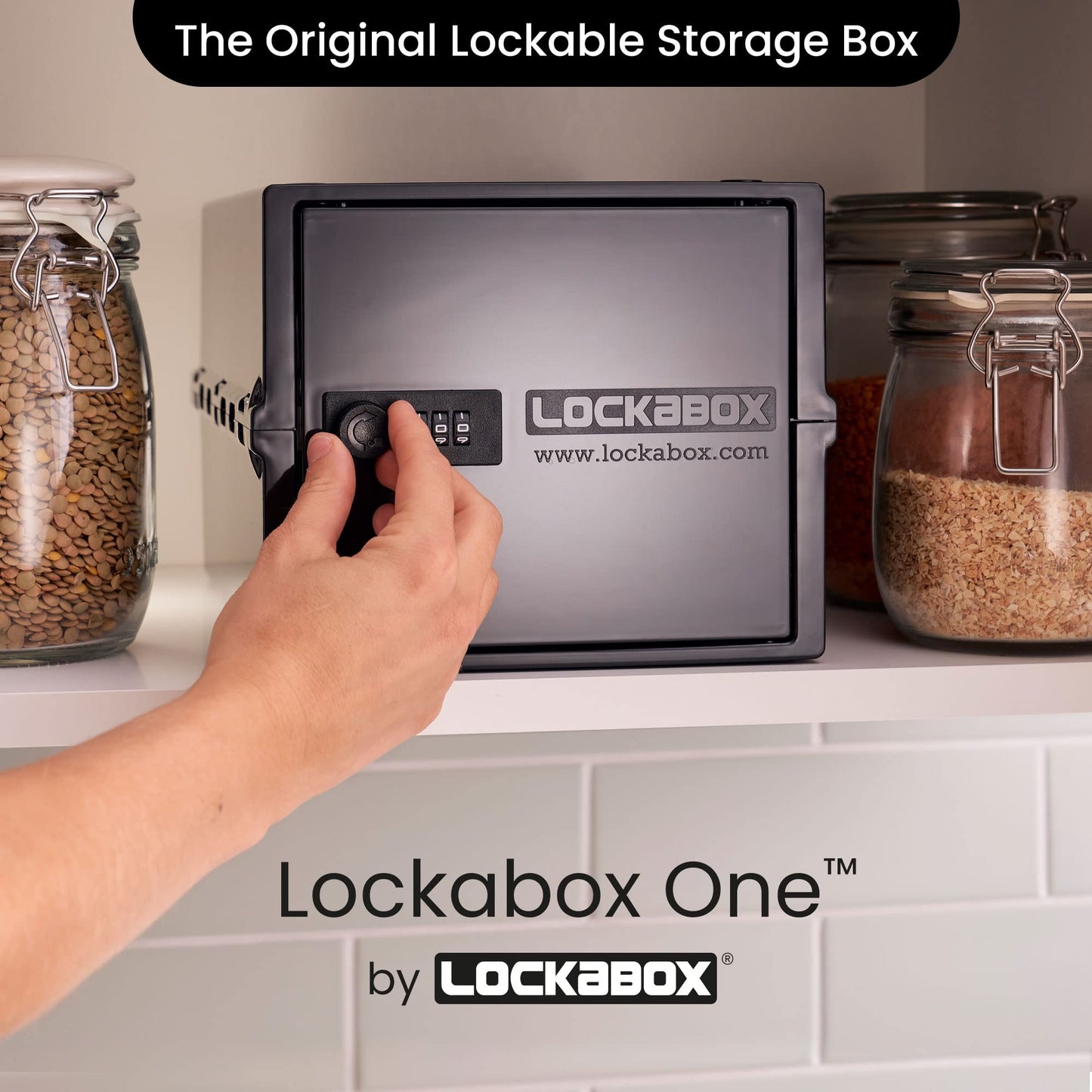 Lockabox One™ | Premium Lockable Medicine Box (10L) | Lightweight & Hygienic Medicine Lock Box | Made In Britain | External Size 31 x 21 x 17 cm (Jet)