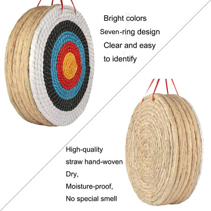 AUVIM Archery Targets for Backyard Hand-Made Straw Archery Target for Recurve Bow Compound Bow or Longbow 20 Inches Traditional Bow Arrow Target for
