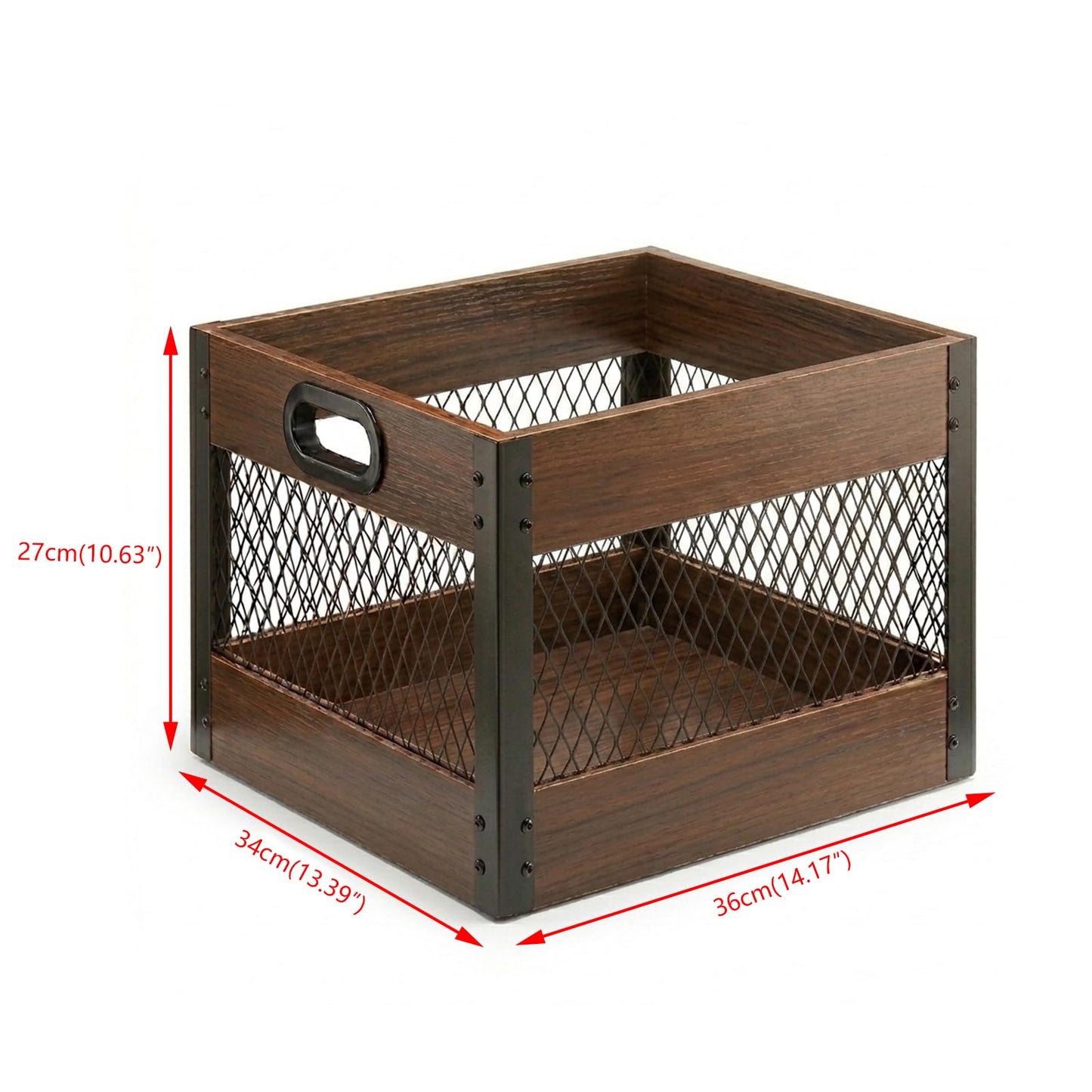 Kryntex Vinyl Record Storage Crate - Wooden LP Storage Box, Classic Cube Holds 60-80 Albums Per Box