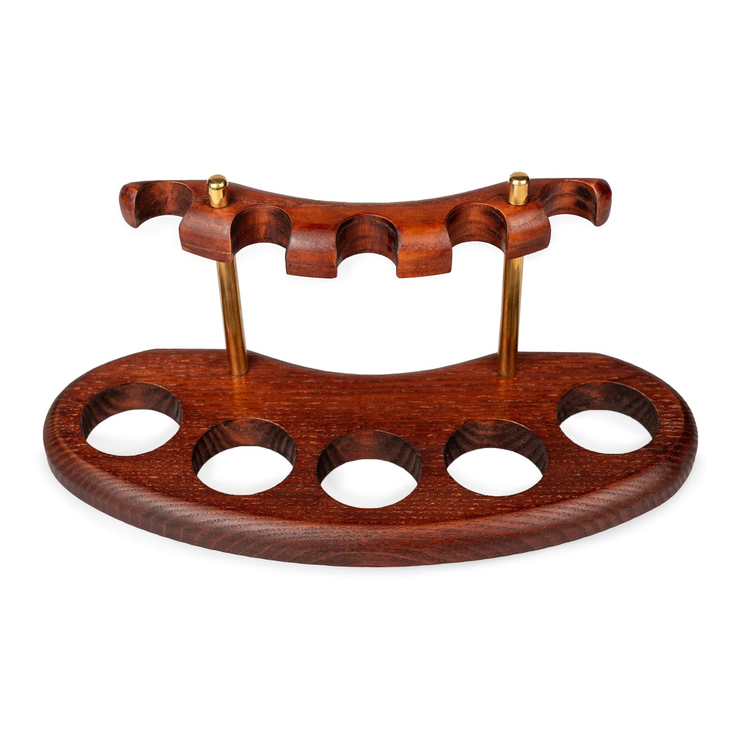 Dr Watson Tobacco Pipe Stand ARCH V, Solid Ash Wood, For 5 Pipes, Brown