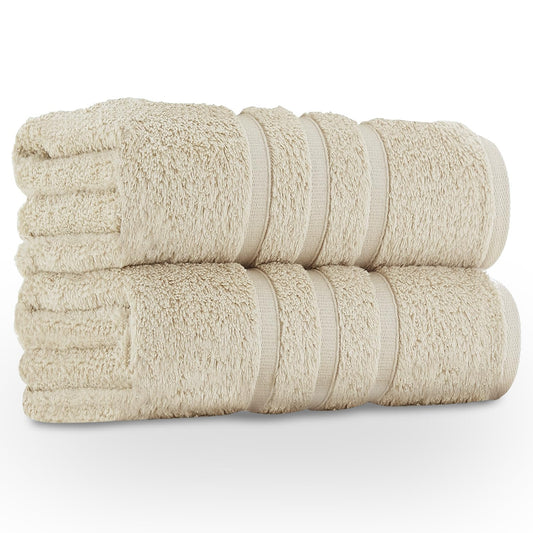 GC GAVENO CAVAILIA Large Bath Sheets 2 Pack - 100% Egyptian Cotton - Highly Absorbent & Quick Dry Extra Large Towels - Easycare & Durable - Natural
