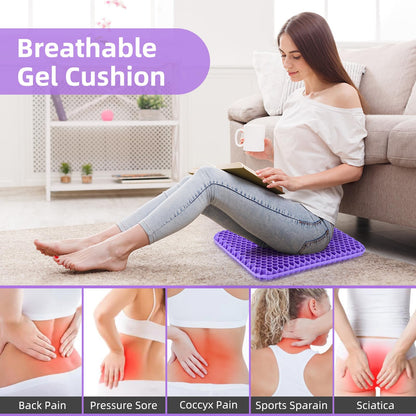 Dyserbuy Honeycomb Cushion, Orthopaedic Gel Seat Cushion for Pressure Relief, Memory Foam Cushions for Office Chairs, Car, and Wheelchair