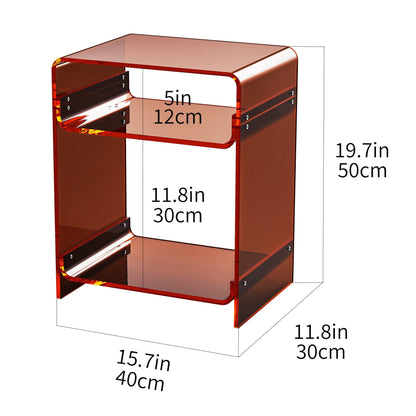 solaround Acrylic Side Table, 40 x 30 x 50 cm, Dark Brown