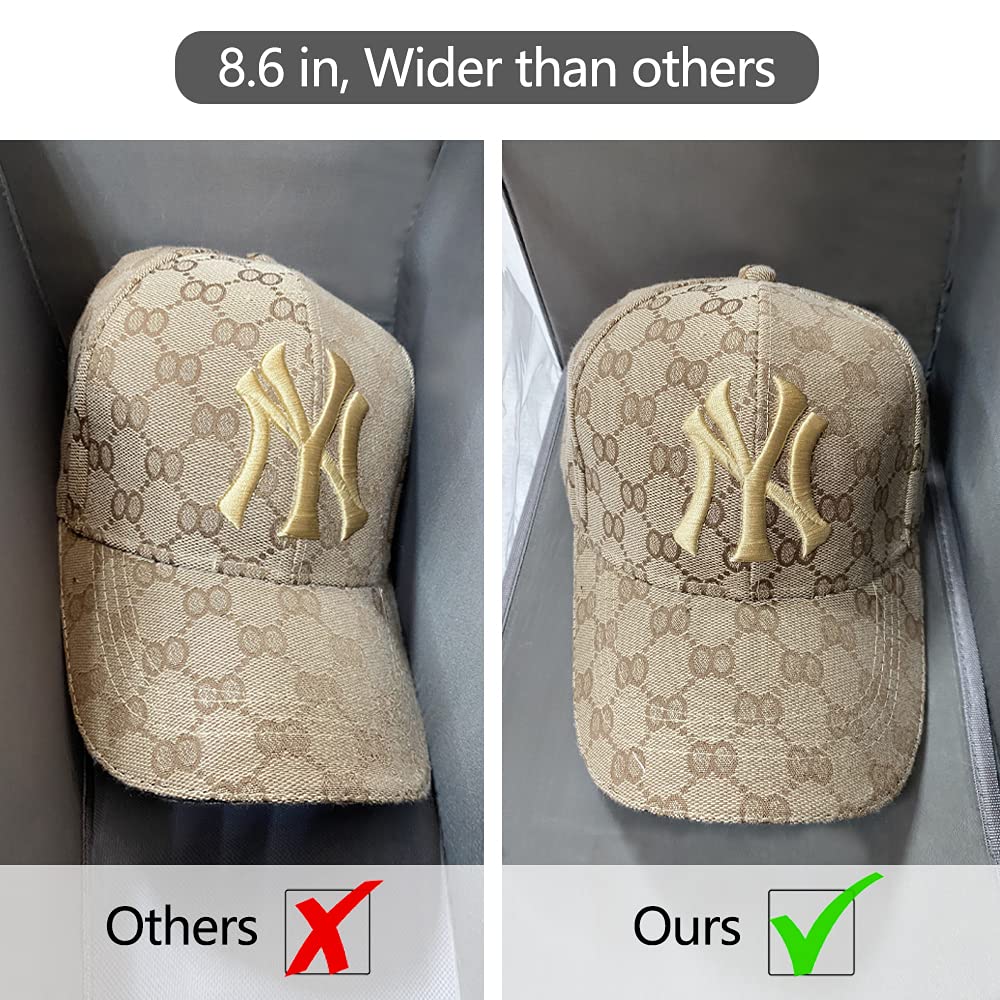 Hat Organizer for Closet, 8.6" Width Widened Design, Large Hat Box, Baseball Cap Storage Bag with Carrying Handles & Lid