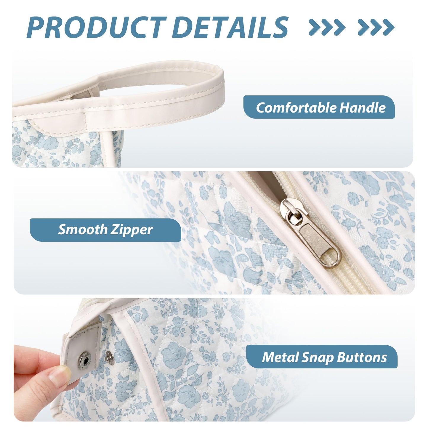 Linpr Travel Organizer Bag Compatible with Dyson Hair Dryer, Flower Blue