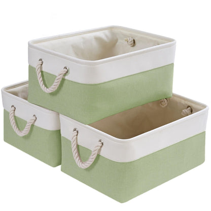 SOCOHOME Fabric Storage Box, Storage Basket with Handles for Shelves Toy, Wear-Resistant and Reinforced M, 3 Pack