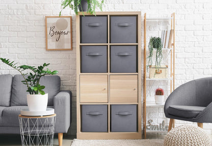 Sorbus Foldable Storage Cube Basket Bin 6 Pack Grey