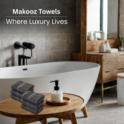 Makooz Luxurious Bamboo Face Flannels Pack of 6-700 GSM Thick Bamboo Face Cloth Towel Set- Silky Soft, Absorbent