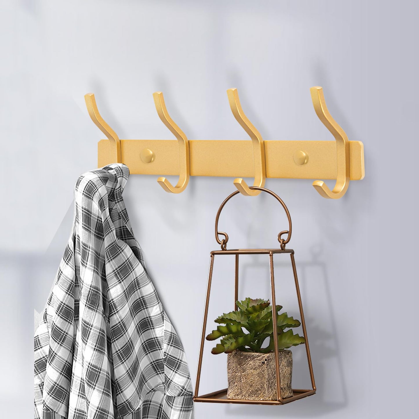 MEIJO Coat Hooks Wall Mounted, Coat Rack Wall Mounted Stainless Steel Heavy Duty Wall Hook, Coat Hooks for Door, Bedroom, Bathroom, Kitchen