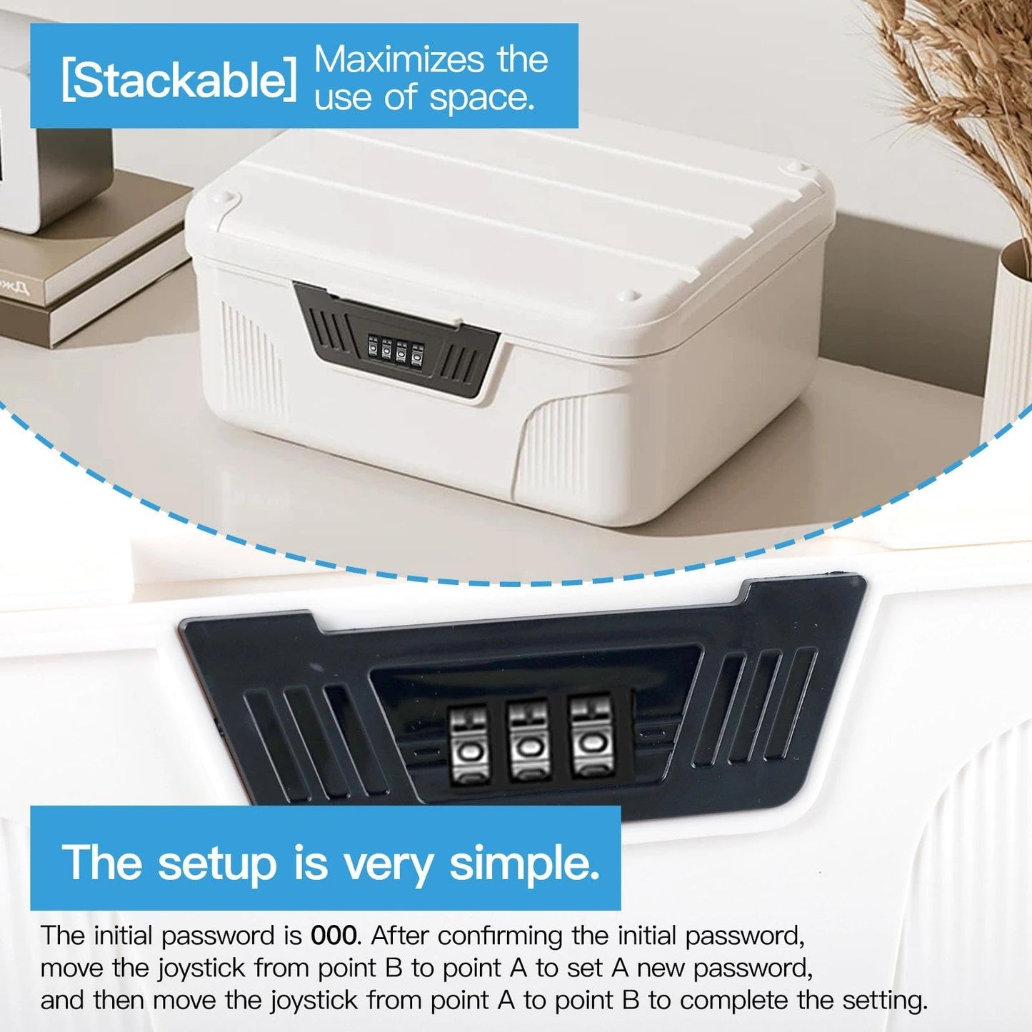 Zynaxir Lockable Storage Box Lockable Medicine Box Lockable Box Medicine Lock Box with Code Locked Storage Box for Kitchen Home, School, Office