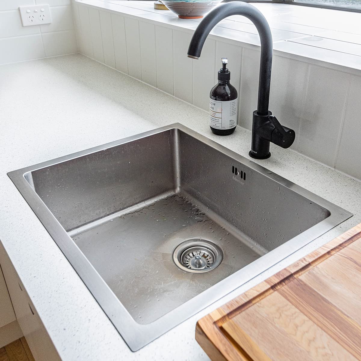 84mm Kitchen Sink Plugs - GLADFRESIT Stainless Steel Strainer Waste Stopper and Basket Strainer Sink