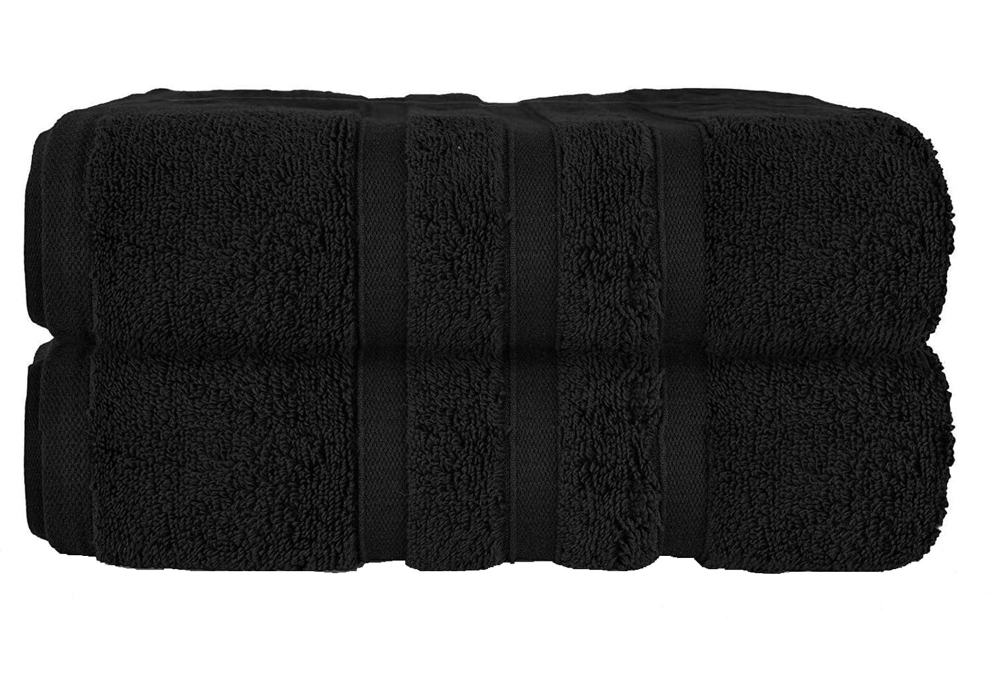 Uk Furniture 2 Pack Extra Large|95x200cm| Super Jumbo Bath Sheet Towels100% Egyptian Cotton 700GSM Super Soft Towel Set. (Black)