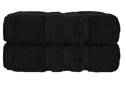 Uk Furniture 2 Pack Extra Large|95x200cm| Super Jumbo Bath Sheet Towels100% Egyptian Cotton 700GSM Super Soft Towel Set. Black